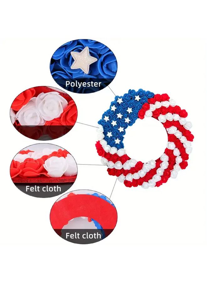 Handcrafted Patriotic Boxwood Wreath Love 4th Of July Memorial Day Decor Front Door Wall No Power Needed - Image 4
