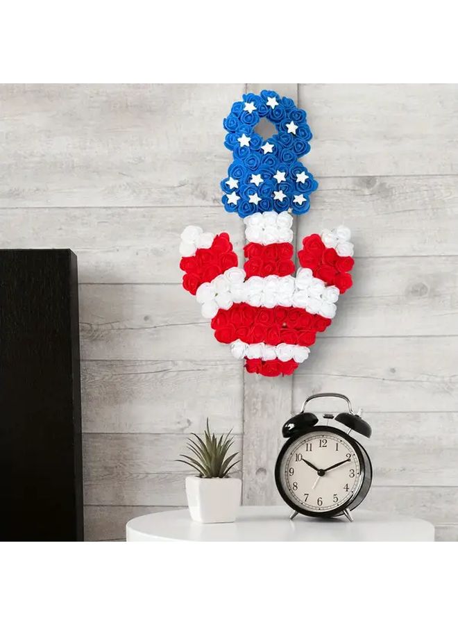 Handcrafted Patriotic Boxwood Wreath Love 4th Of July Memorial Day Decor Front Door Wall No Power Needed - Image 5