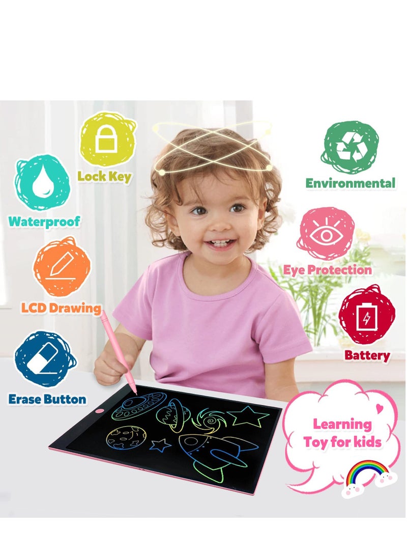 LAMIJOY 2 Pcs 14 Inch LCD Writing Tablet Set for Kids - Preschool Drawing Tablet Toys & Toddler Travel Essential Toys, Electronic Drawing Pad and Doodle Board as Educational Birthday Gifts for Girls and Boys  - Image 3