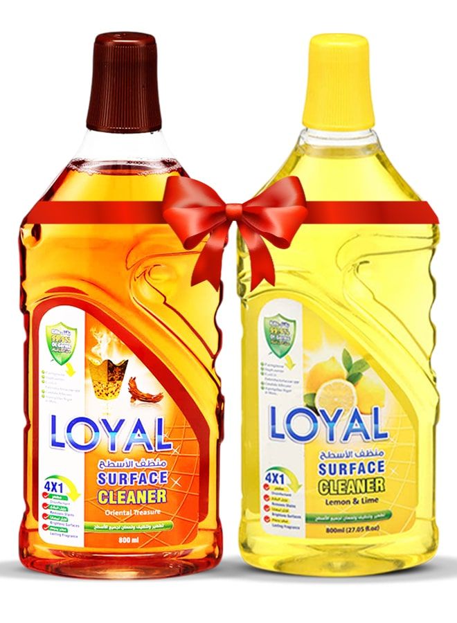 لويال منظف ​​أسطح ٢ × ٨٠٠ مل برائحة الليمون والليمون الأخضر + كنز شرقي