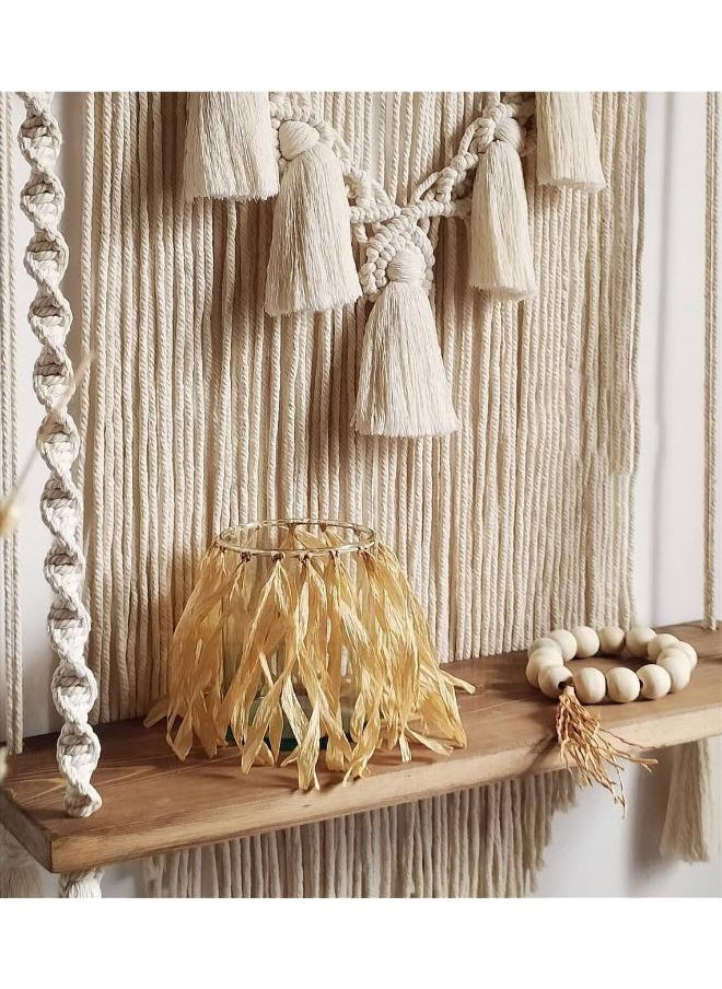 Antikiano - Wooden Wall Shelf, Macrame Shelf, Living Room Decor, Stand Bookshelf. - Image 1