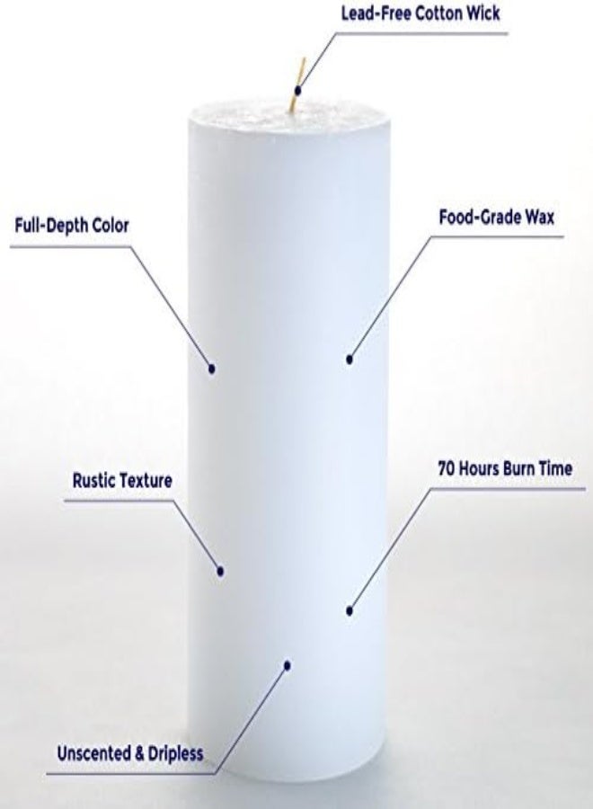 AKDC Melt Candle Company 3" X 6" White Pillar Candles Set Of 3 Unscented For Wedding Church Restaurants Spa Smokeless Cotton Wick - Image 3