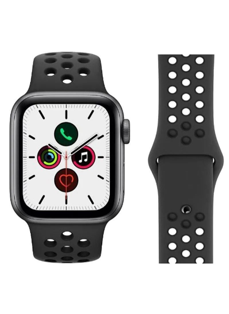 Generic - Apple Watch Band, Nike Apple Watch Strap for Apple Watch Series 5/6/7 42/44/45mm Black - Image 1