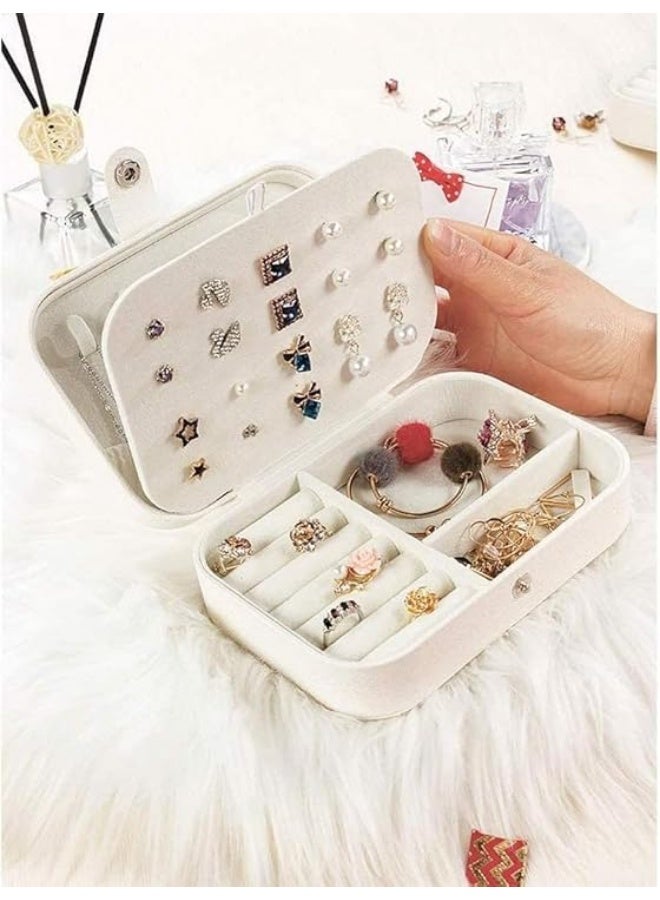 Travel Jewelry Box Organizer PU Leather for Women and Girls with Compartment Storage Design and Secure Clasp – Elegant Travel Jewelry Case for Rings, Earrings, Necklaces, Bracelets and Accessories with Compact Stylish Structure - Image 3