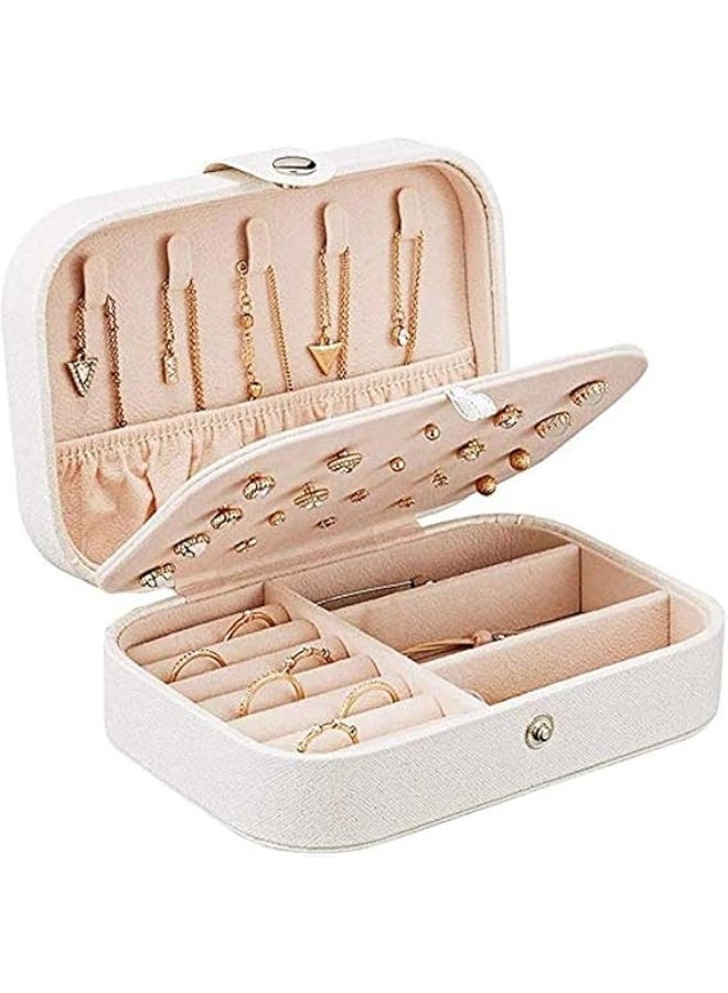Travel Jewelry Box Organizer PU Leather for Women and Girls with Compartment Storage Design and Secure Clasp – Elegant Travel Jewelry Case for Rings, Earrings, Necklaces, Bracelets and Accessories with Compact Stylish Structure - Image 1