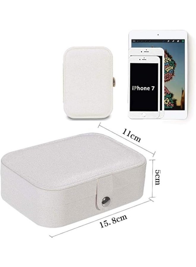 Travel Jewelry Box Organizer PU Leather for Women and Girls with Compartment Storage Design and Secure Clasp – Elegant Travel Jewelry Case for Rings, Earrings, Necklaces, Bracelets and Accessories with Compact Stylish Structure - Image 5