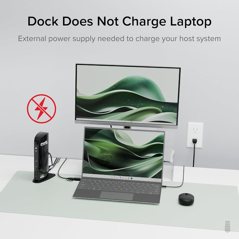 Plugable Universal Laptop Docking Station Dual HDMI Monitor for Windows and Mac (Driver Required), USB 3.0 or USB-C, 2X HDMI, Gigabit Ethernet, Audio, 6 USB Ports (UD-3900) - Image 5
