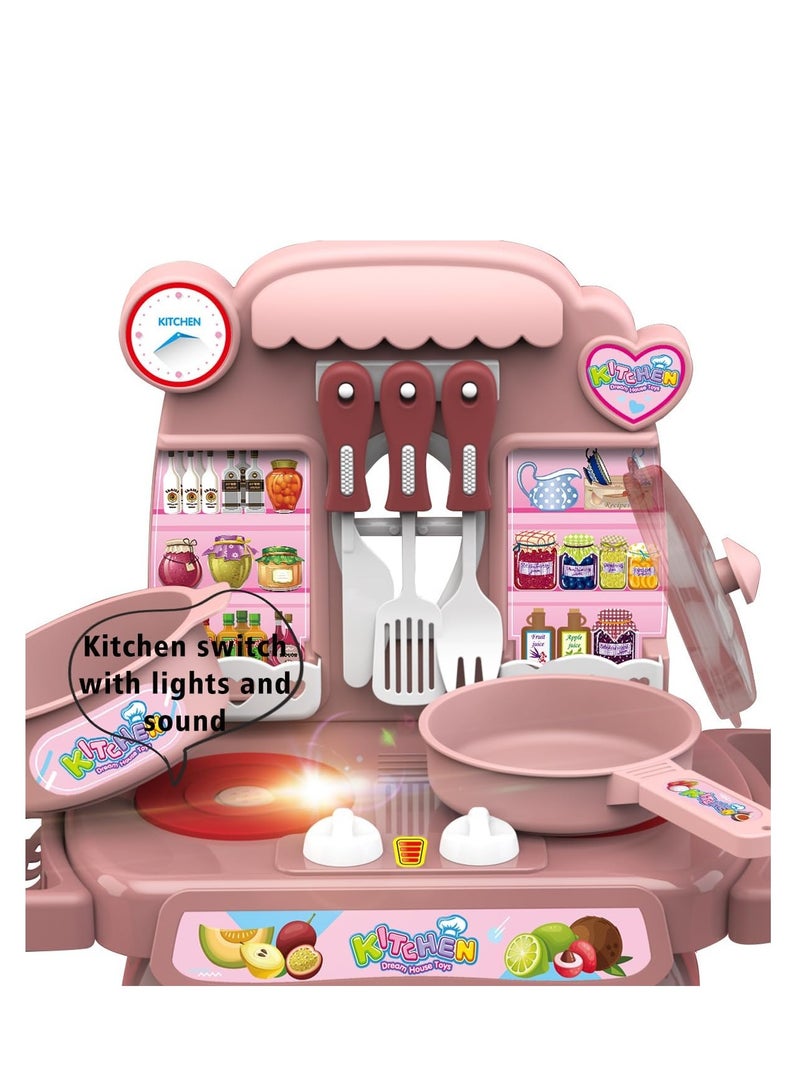 TOYS-EGYPT Kitchen Toys, Safe and Cute Cutlery Set for Kids and Girls, Fun Kitchen Sink Toy with Running Water and Electronic Stove - Image 2