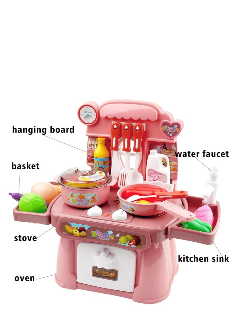 TOYS-EGYPT Kitchen Toys, Safe and Cute Cutlery Set for Kids and Girls, Fun Kitchen Sink Toy with Running Water and Electronic Stove - Image 4