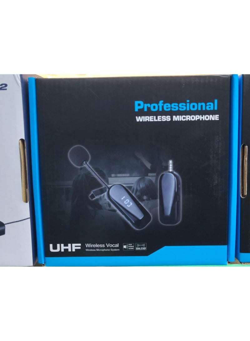 نظام ميكروفون لاسلكي UHF من 1Mii، مدى 165 قدم، ميكروفون سماعة رأس/محمول 2 في 1