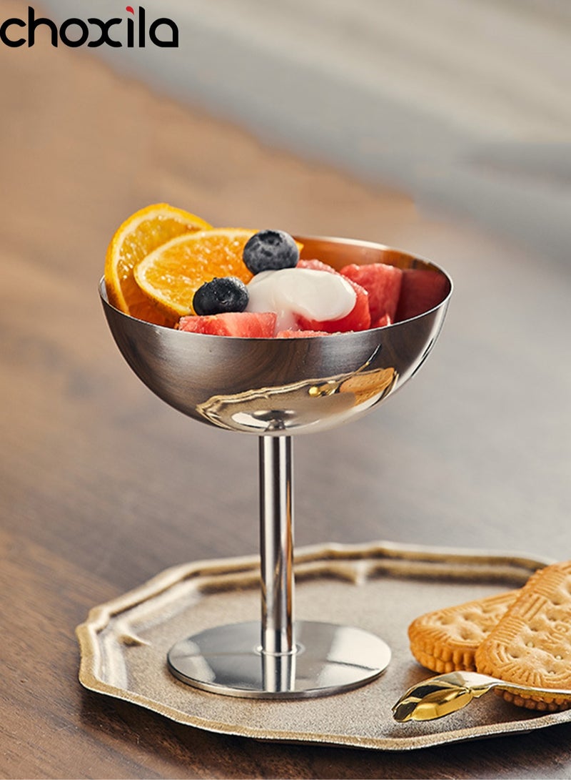 choxila Stainless Steel Dessert Cups Set of 4 Ice Cream Bowls Pudding Custard Bowls for Everyday Use and Outdoor Dining - Image 5