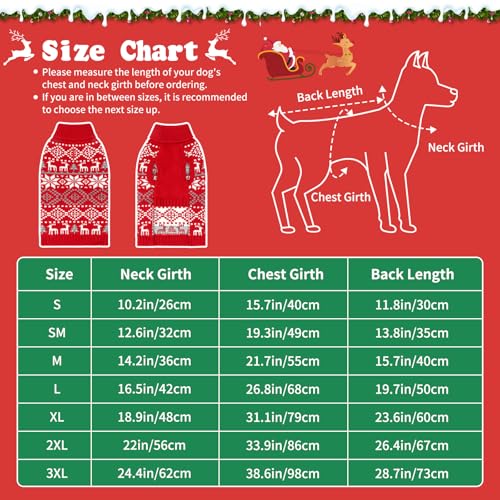 BWOGUE Warm Dog Sweater Christma Shirts Christmas Costume Pullover Dog Pajamas Outfits Apparel Dogs Winter Clothes with Leash Hole for Medium Large Dogs L - Image 3