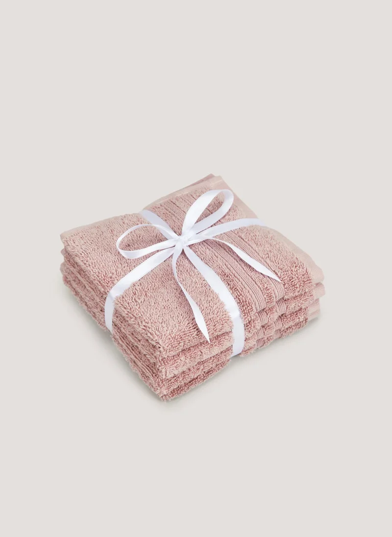 Matalan 4 Pack Dusky Pink 100% Egyptian Cotton Face Cloths