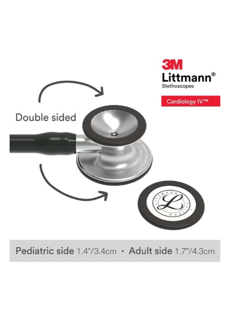 3M Littmann Stethoscope, Cardiology IV, Black Tube, Stainless Steel Chestpiece, 22 inch, 6152 - Image 4
