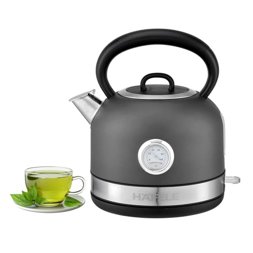 Hafele Dome Plus 2200W, 240V Electric Stainless Steel Kettle with Spout Cover with Analogue Temperature Display, Detachable Micro-Mesh Filter for Lime Scale Filtering, Easy Cleaning (1.7 L, Grey) - Image 1