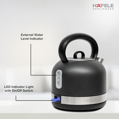 Hafele Dome Plus 2200W, 240V Electric Stainless Steel Kettle with Spout Cover with Analogue Temperature Display, Detachable Micro-Mesh Filter for Lime Scale Filtering, Easy Cleaning (1.7 L, Grey) - Image 5