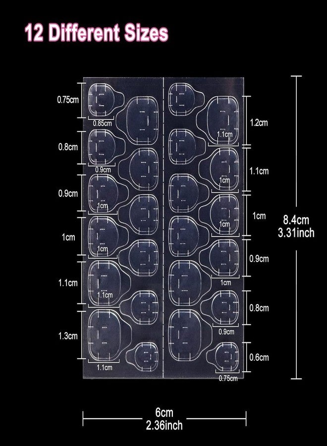 INSIME 192 Double Side Nail Glue Sticker Sticky tabs for Nails Art | 15 Sizes Nail Adhesive Glue tabs for Press on Nails Perfect Manicure | Fake Stick on Nails Sticker Strong Hold Easy Application - Image 2