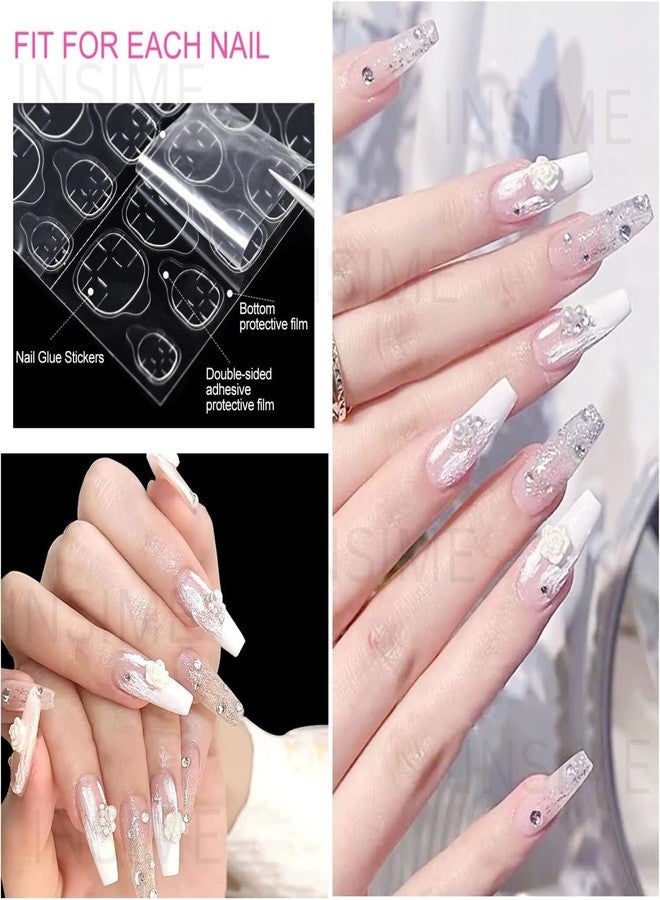 INSIME 192 Double Side Nail Glue Sticker Sticky tabs for Nails Art | 15 Sizes Nail Adhesive Glue tabs for Press on Nails Perfect Manicure | Fake Stick on Nails Sticker Strong Hold Easy Application - Image 5