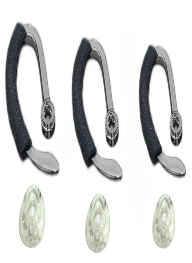 WirelessFinest 3X Same Size Replacement Earbuds Ear Tips + Ear Hook Loops + Foam Spare Fit Kit for Plantronics CS540 Savi W440 W740 W745 WH500 EarLoops EarHook Ear Bud Sleeve Part (Mixed L/M/S) - Image 1