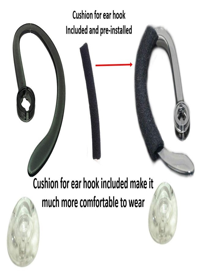 WirelessFinest 3X Same Size Replacement Earbuds Ear Tips + Ear Hook Loops + Foam Spare Fit Kit for Plantronics CS540 Savi W440 W740 W745 WH500 EarLoops EarHook Ear Bud Sleeve Part (Mixed L/M/S) - Image 3