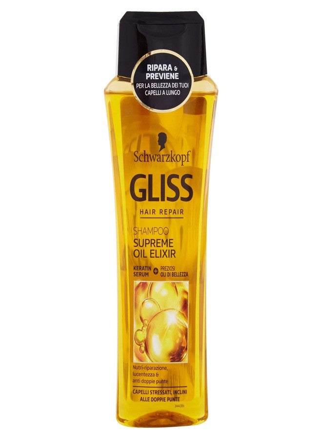 Gliss Testanera: Supreme Oil Elixir Shampoo,"Gliss" Line - 8.45 Fluid Ounces (250mL) Bottle [ Italian Import ] - Image 1