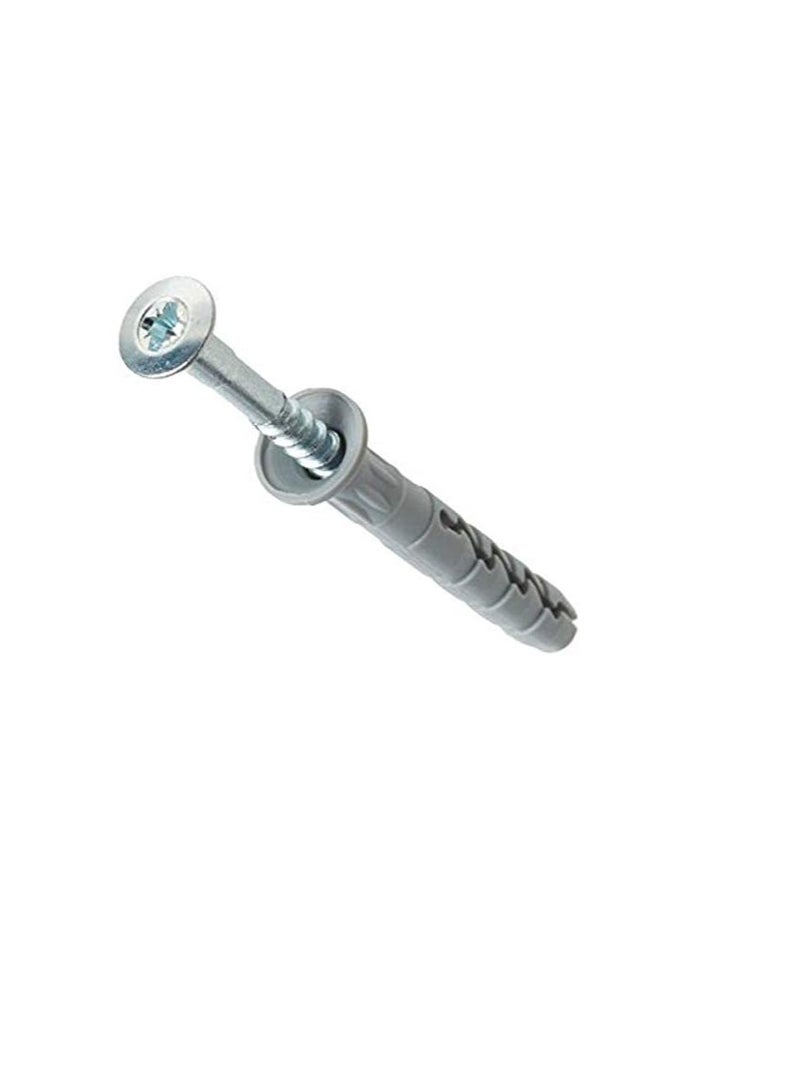 Rawlplug R-FX-N-06L040 Nylon Hammer Fixing Screw Countersunk Head with Fisher - 6x40mm -100 Nos  - Image 2