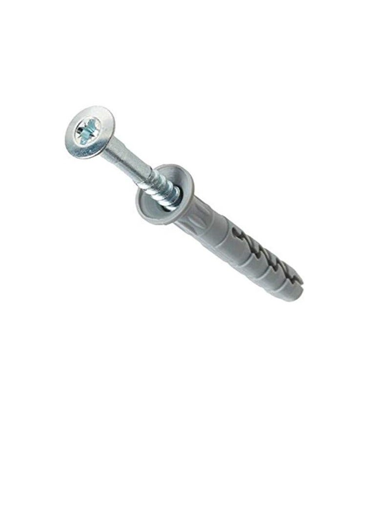 Rawlplug R-FX-N-06L040 Nylon Hammer Fixing Screw Countersunk Head with Fisher - 6x40mm -100 Nos  - Image 1