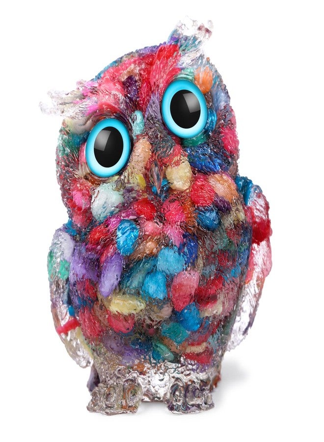 Reyife Hand-Carved Natural Crystal Owl Statue Reiki Healing Gemstone Animal Figurines Home Office Car Decoration The Best Gifts 2.4 inches - Image 1