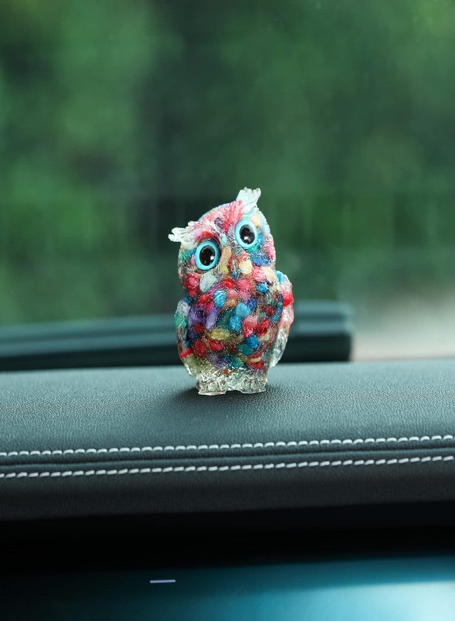 Reyife Hand-Carved Natural Crystal Owl Statue Reiki Healing Gemstone Animal Figurines Home Office Car Decoration The Best Gifts 2.4 inches - Image 4