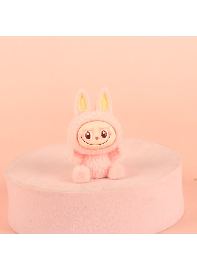 NIBEMINENT Creative Flocking LABUBU Keychain Pendants, Cute Resin Accessory Figurines And Gifts 