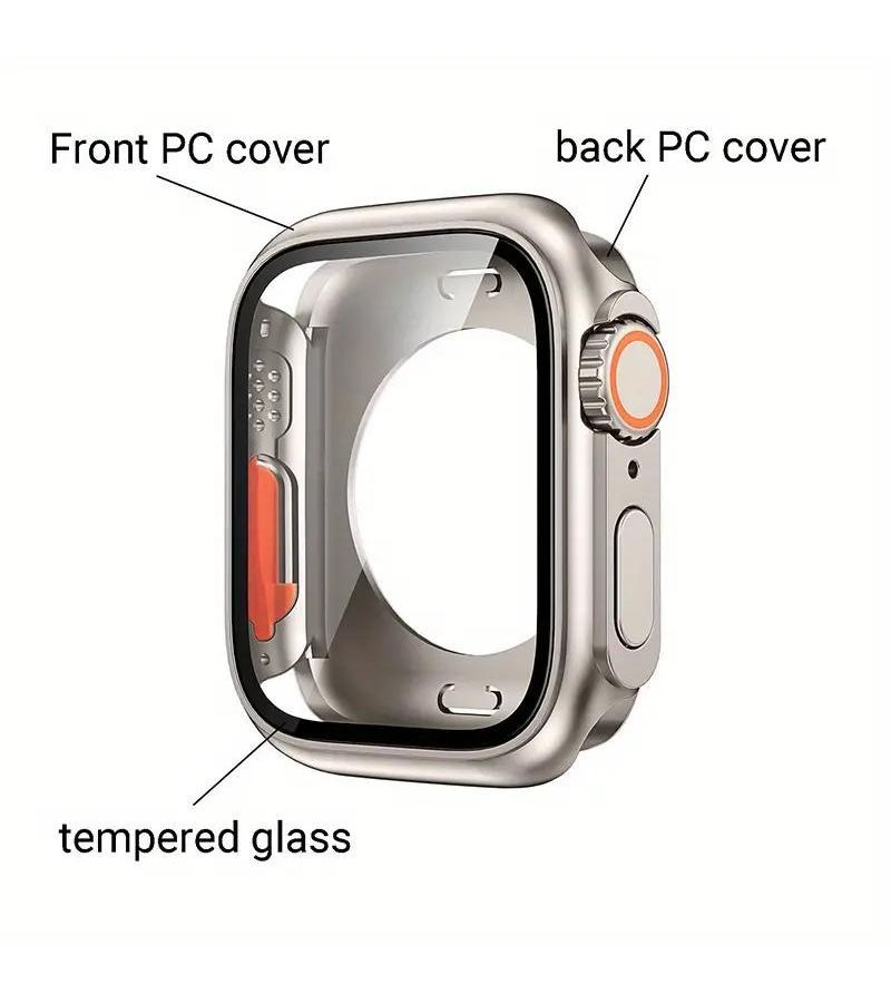 2Pcs 44mm Silicone Watch Band with PC Shell Case for Apple Watch - Image 5