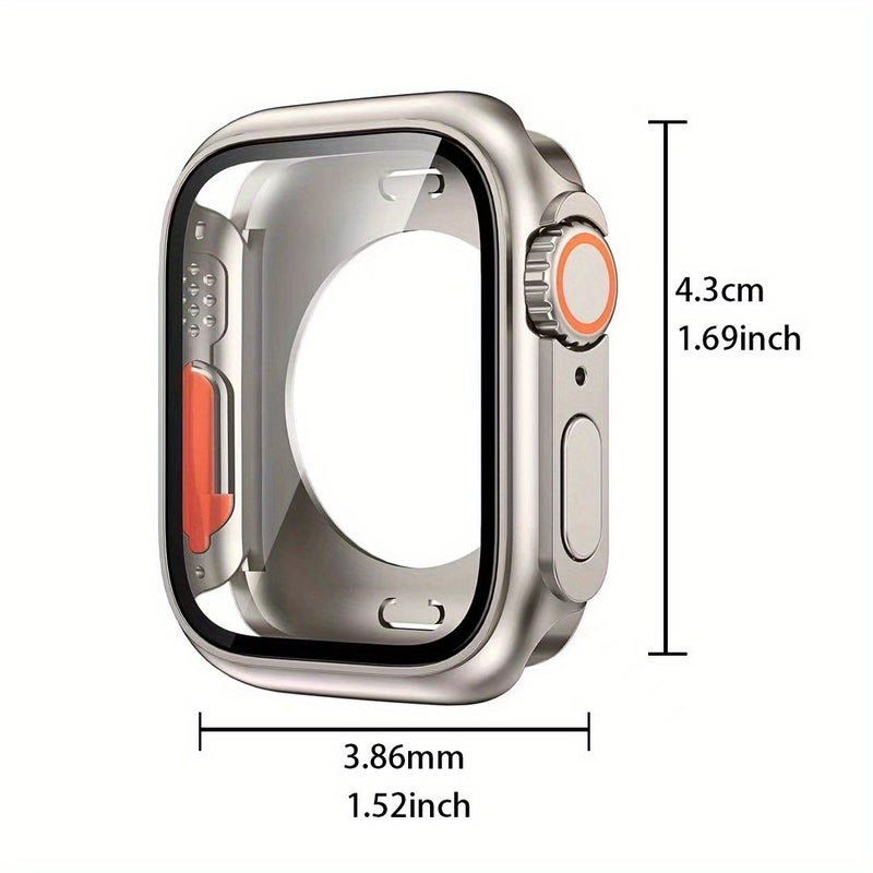 2Pcs 44mm Silicone Watch Band with PC Shell Case for Apple Watch - Image 4