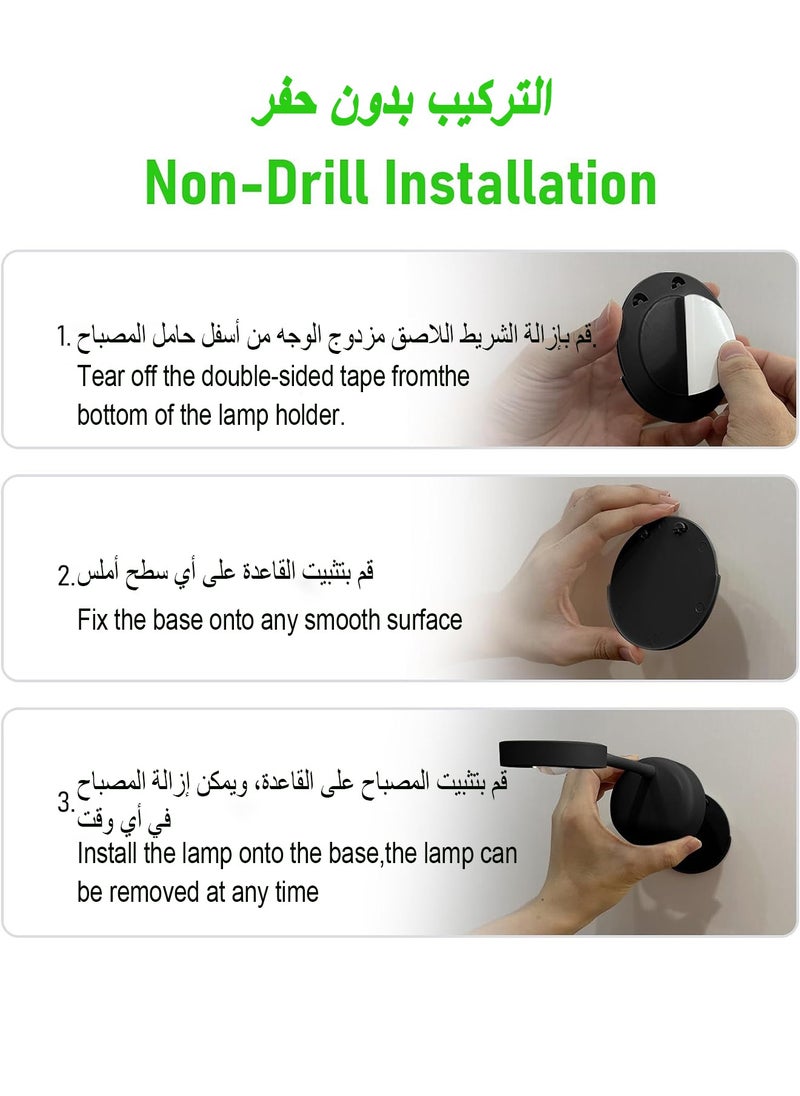 Beauenty Wall Mounted light Motion Sensor Picture Light LED  Wall Sconce Remote Touch Control 3 Color Temperature and 3 Brightness Level  360°Rotate Magnetic Ball (Black)  - Image 3