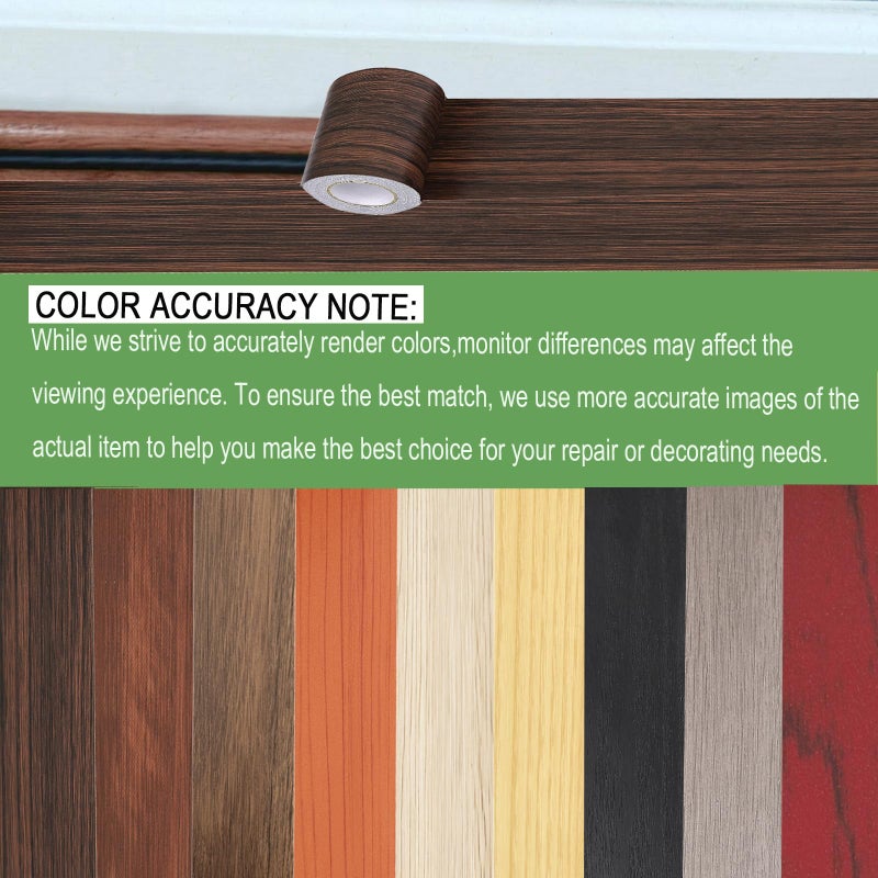 ZERNBER Wood Grain Repair Tape, 2.4inch X 32ft Self Adhesive Wood Colored Tape for Tables, Chairs, Baseboards, Doors, Windows, Floors, Handicraft DIY. - Image 3