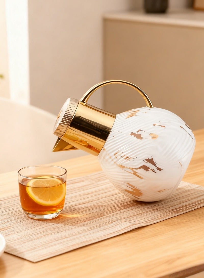 بيوتيفول ترمس منزلي، ترمس مكتبي، ترمس ترفيهي، زجاجة ماء ساخن، ترمس، ترمس قهوة منزلي غلاف بلاستيكي + بطانة زجاجية 1.0 لتر - Image 5