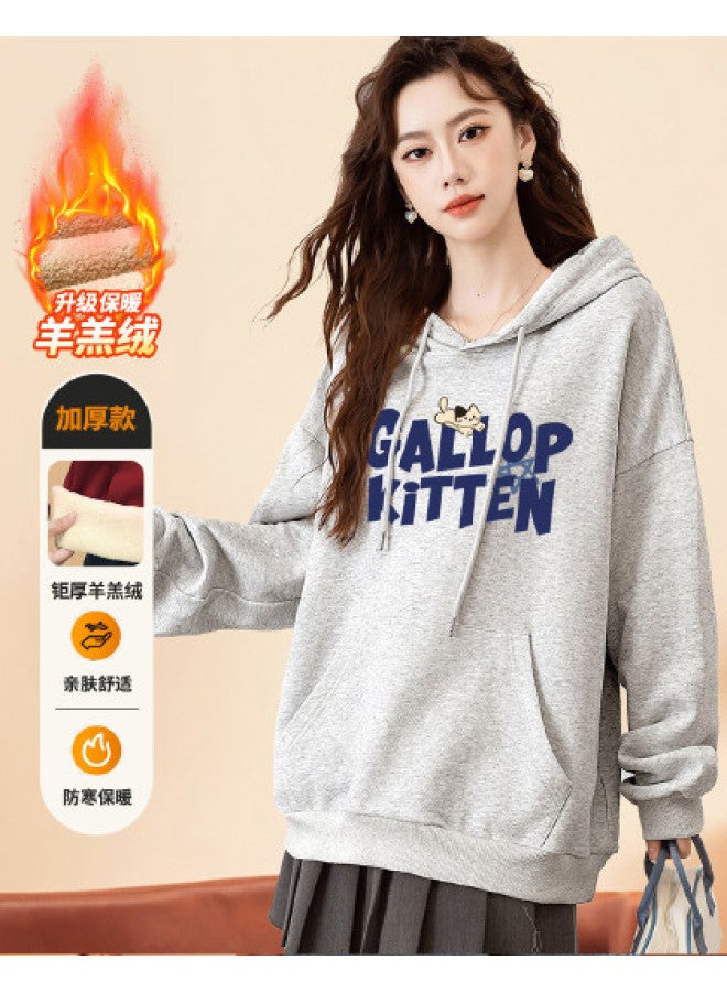 Baleno Women'S Hooded Sweatshirt, Autumn Warm Fleece-Lined Thick Long-Sleeve Jacket For Women - Image 1