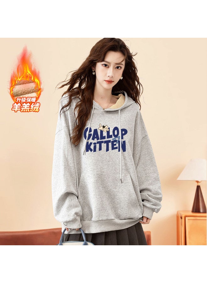 Baleno Women'S Hooded Sweatshirt, Autumn Warm Fleece-Lined Thick Long-Sleeve Jacket For Women - Image 3