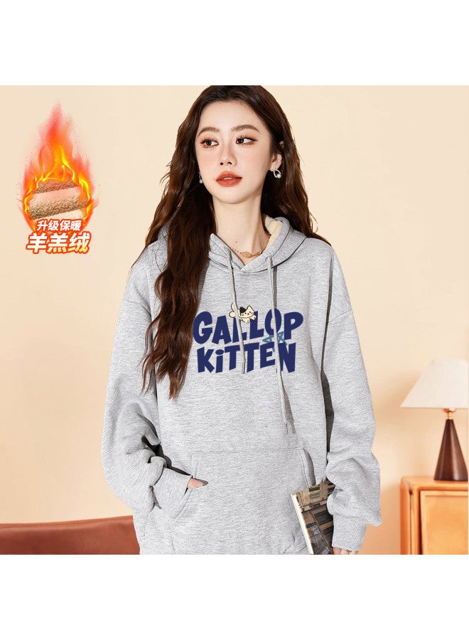 Baleno Women'S Hooded Sweatshirt, Autumn Warm Fleece-Lined Thick Long-Sleeve Jacket For Women - Image 4