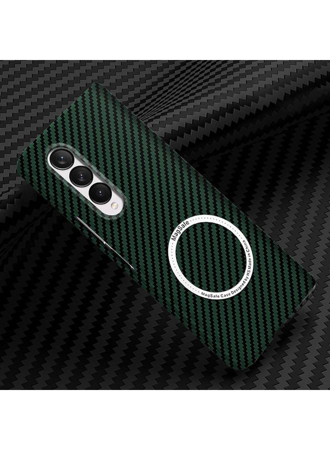 erorex For Samsung Galaxy Z Fold 5 Carbon Fiber Case Compatible With Mag Safe Compatible With Mag Safe Galaxy Z Fold 5 Carbon Case Slim Protective Case For Men Women Green  - Image 1