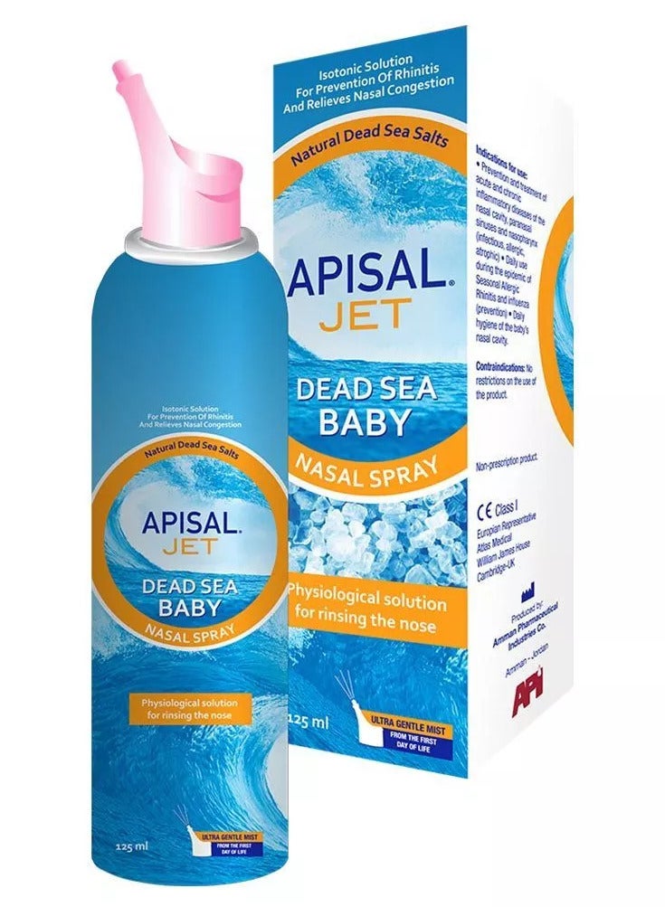 APISAL Jet Dead Sea Nasal Spray For Babies 125ml  - Image 1
