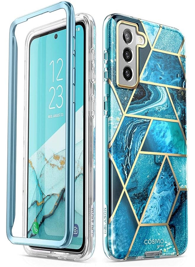 I-blason Cosmo Series for Samsung Galaxy S21 5G Case, Slim Stylish Protective Case Without Built-in Screen Protector (Ocean)  - Image 1