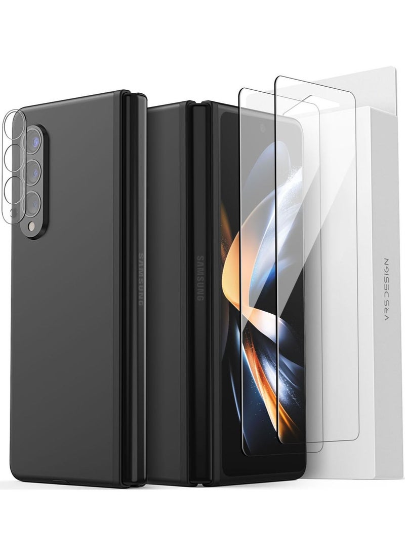 VRS Design First Glass Samsung Galaxy Z Fold 4 Front Cover Screen Protector (2-Pack) and Camera Lens Protector (1-Pack) Tempered Glass 