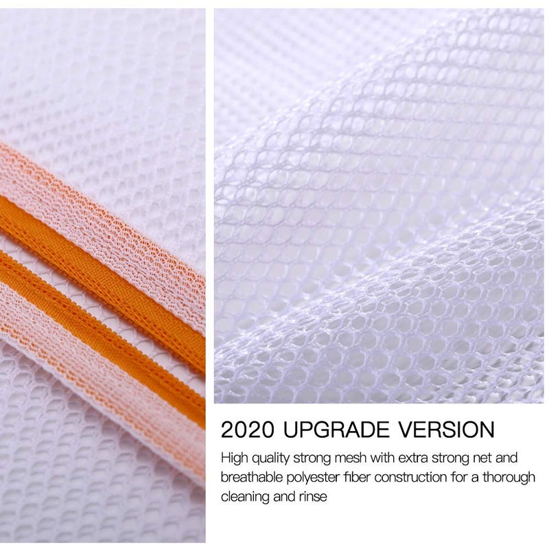Kimmama Laundry Mesh Wash Bags, Lingerie Bags for Washing Delicates, Mesh Laundry Bags for Washing Machine, White Net, Orange Zipper, 1L & 1M - Image 4