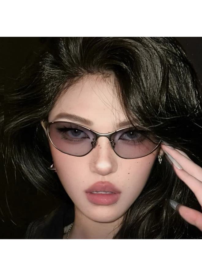 Gogosoon New Y2k Retro Cat Eye Premium Metal Sungl Women Futuristic Cycling Uv Protection Sun Gl - Image 5