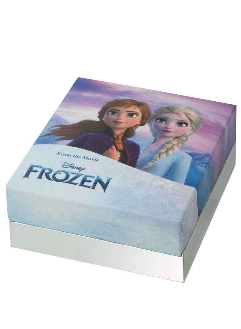 Disney Frozen II Elsa Round Pendant with Light Blue Crystal in 18k Sterling Silver Bracelet