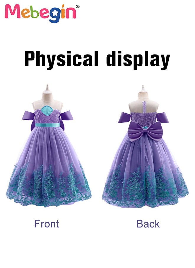 MEBEGIN - Princess Costume with Stylish Design, Fancy Elegant Princess Dress for Girls, Fairy Tale Fancy Dress with Big Bow, Suitable for Party, Birthday, Funfair, Stage Performance, Cosplay and Any Other Special Occasions - Image 1