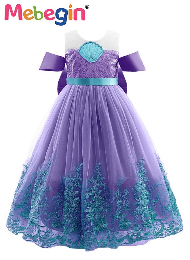 MEBEGIN - Princess Costume with Stylish Design, Fancy Elegant Princess Dress for Girls, Fairy Tale Fancy Dress with Big Bow, Suitable for Party, Birthday, Funfair, Stage Performance, Cosplay and Any Other Special Occasions - Image 1