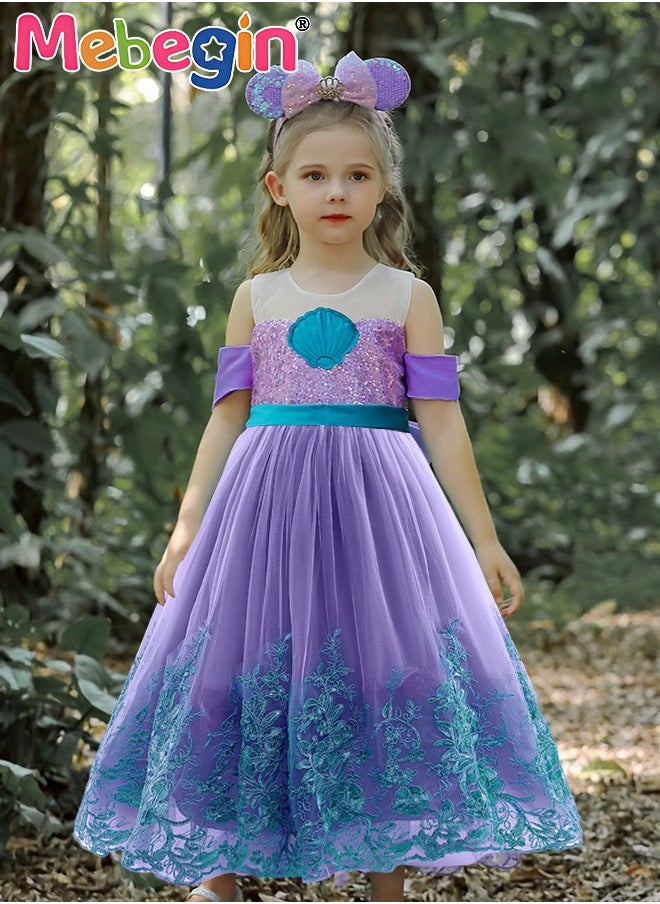 MEBEGIN - Princess Costume with Stylish Design, Fancy Elegant Princess Dress for Girls, Fairy Tale Fancy Dress with Big Bow, Suitable for Party, Birthday, Funfair, Stage Performance, Cosplay and Any Other Special Occasions - Image 1