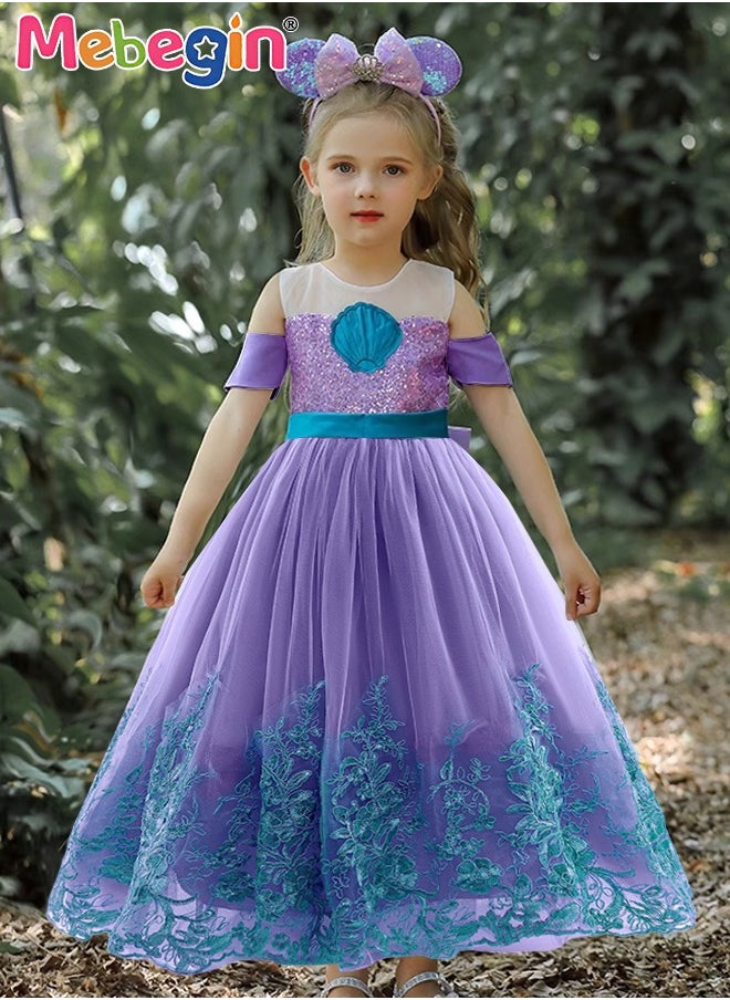 MEBEGIN - Princess Costume with Stylish Design, Fancy Elegant Princess Dress for Girls, Fairy Tale Fancy Dress with Big Bow, Suitable for Party, Birthday, Funfair, Stage Performance, Cosplay and Any Other Special Occasions - Image 1