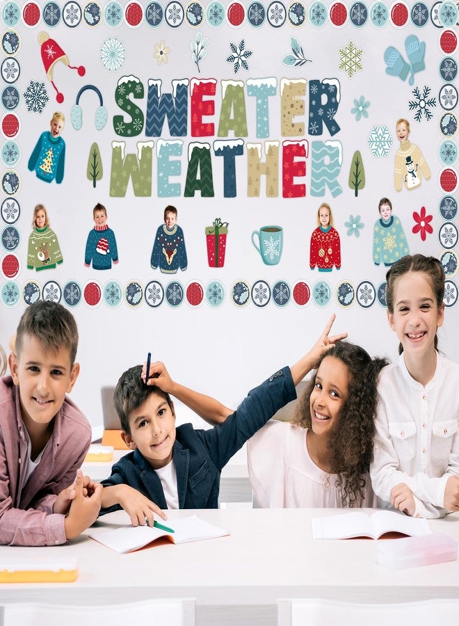 فانسي لاند مجموعة زينة لوحة إعلانات شتوية من فانسي لاند، تتضمن شجرة عيد الميلاد، ورجل الثلج، وكنزة عيد الميلاد، ومجموعة لوحة إعلانات للفصول الدراسية. - Image 3